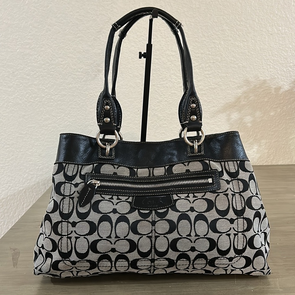 Coach Black and Gray Shoulder Bag